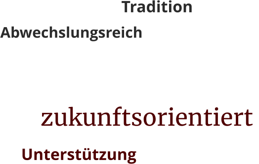 Tradition zukunftsorientiert  Abwechslungsreich familiäres Arbeitsklima  Unterstützung